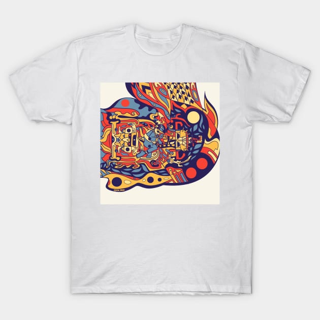 mister pakal the mayan agent astronaut ecopop art T-Shirt by jorge_lebeau